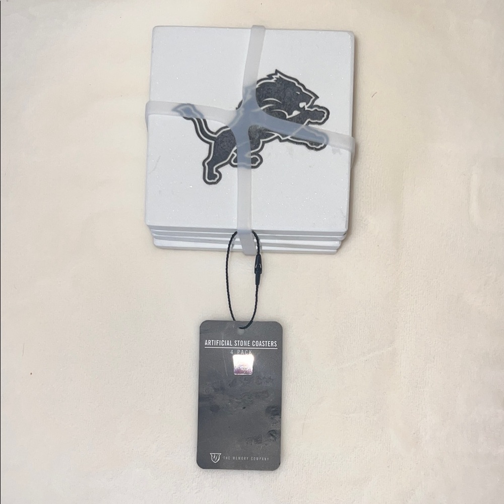 Detroit Lions Artificial Stone Coasters – 4 Pack – NWT - Picture 2 of 6